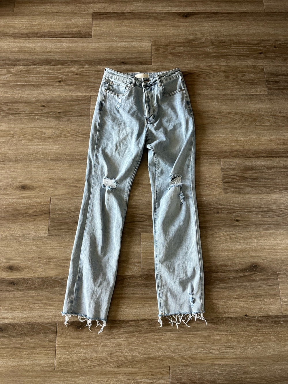 Rachel parcell Light Wash Ripped Women's Jeans - Casual Straight Leg